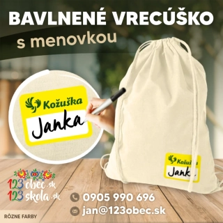 Sťahovacie vrecko s menovkou
