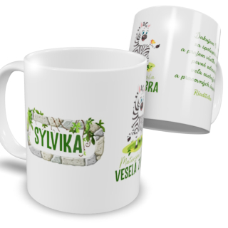 Hrnček s menom, logom školy a poďakovaním
